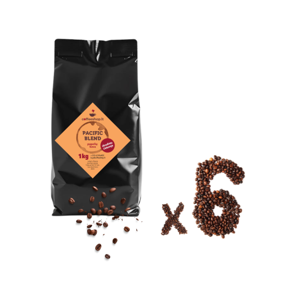 6 vnt rinkinys Pacific blend kavos pupelių